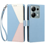 For Xiaomi Redmi 17 5G / Xiaomi Redmi 17 4G Case Color Stitching RFID Blocking Wallet Flip Leather Phone Cover with Wrist Strap