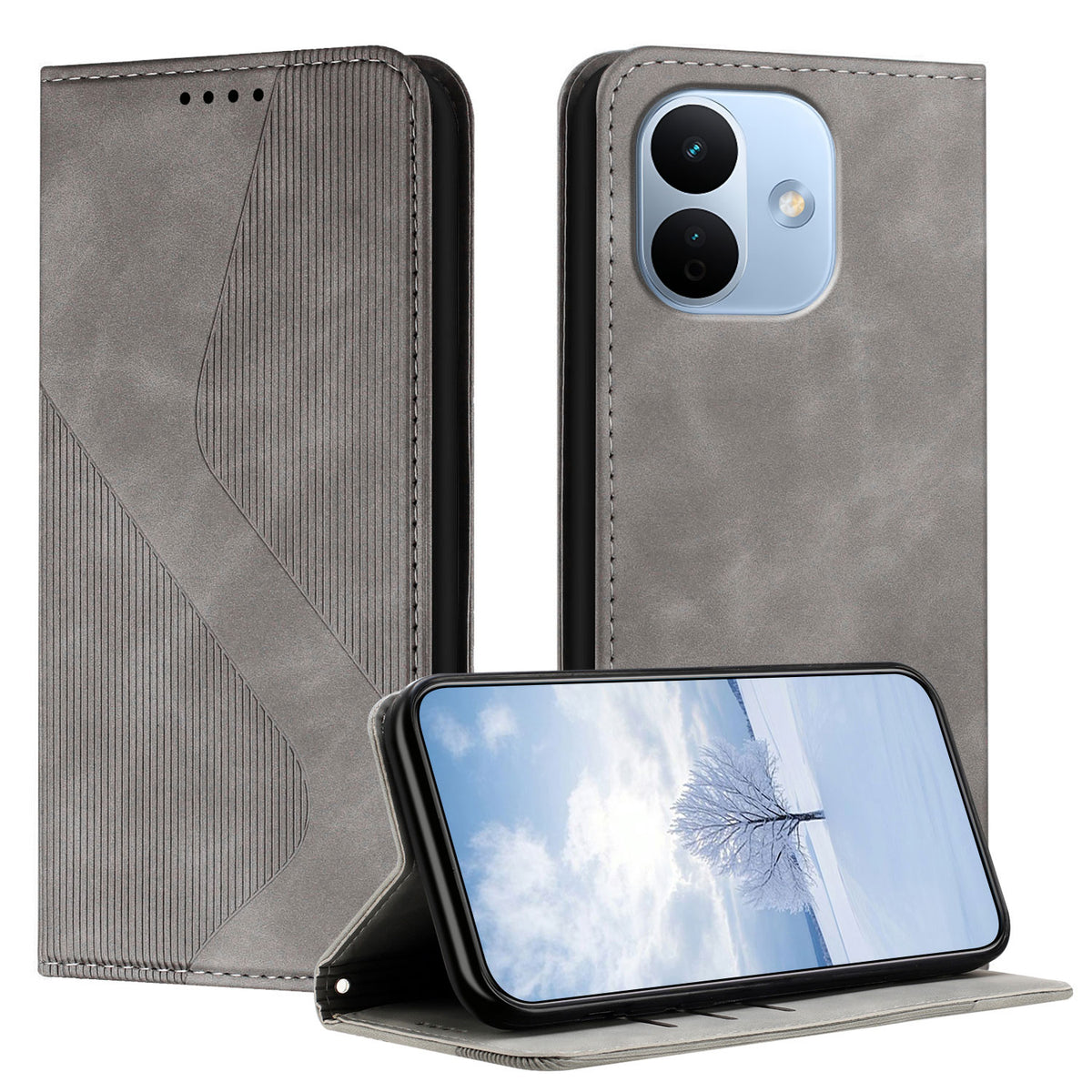 For Xiaomi Redmi Note 17 Pro 5G Phone Cover Skin-touch Feel Leather Wallet Case with Stand