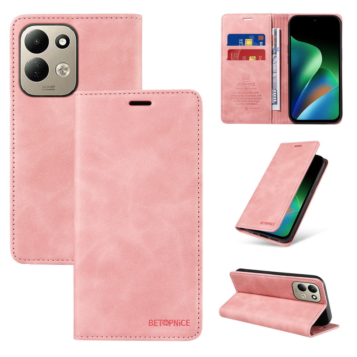 BETOPNICE for Xiaomi Redmi 17 5G / Xiaomi Redmi 17 4G Case  Magnetic Closure RFID Blocking Wallet Stand Leather Phone Cover