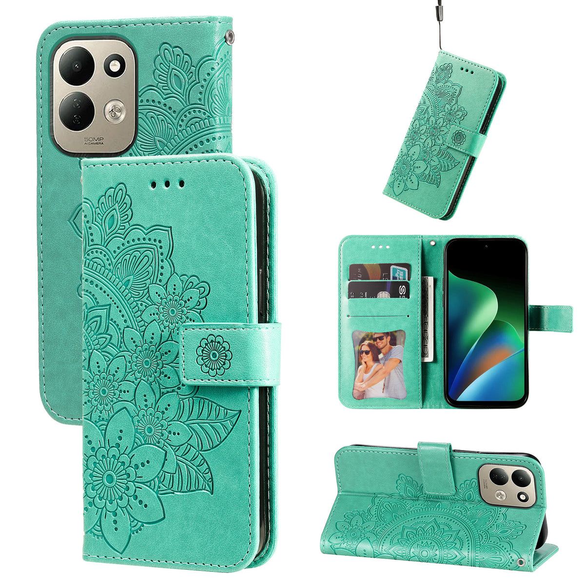 For Xiaomi Redmi 17 5G / Xiaomi Redmi 17 4G Case Floral Pattern PU Leather Wallet Stand Phone Cover