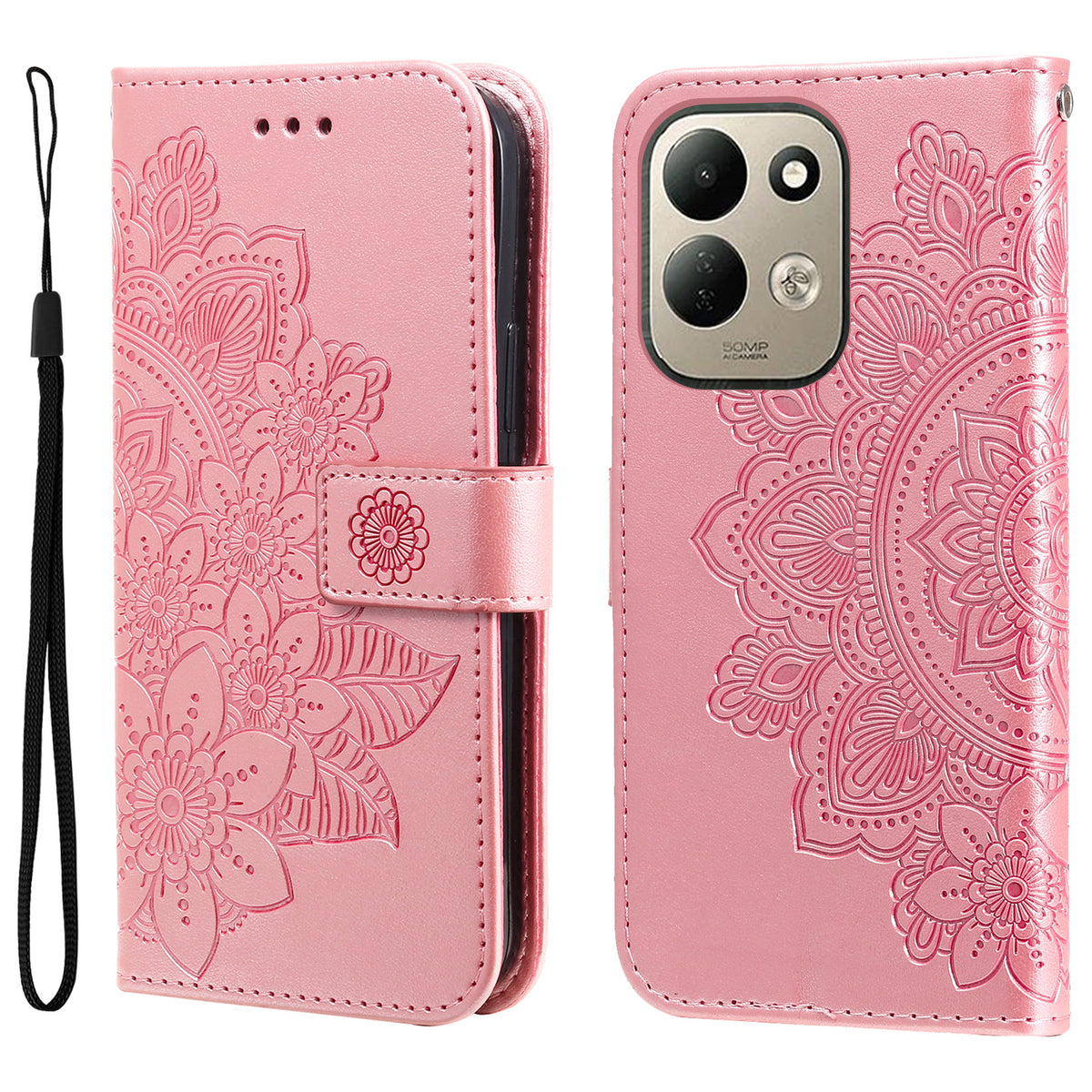 For Xiaomi Redmi 17 5G / Xiaomi Redmi 17 4G Case Floral Pattern PU Leather Wallet Stand Phone Cover