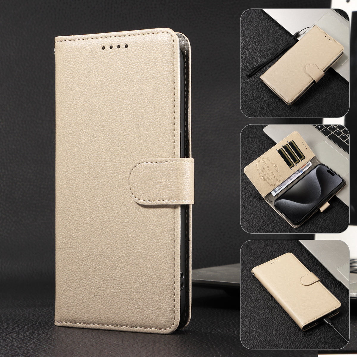 For Xiaomi Redmi 17 5G / Xiaomi Redmi 17 4G Case RFID Blocking 3 Card Slots PU Leather Phone Cover with Wrist Strap