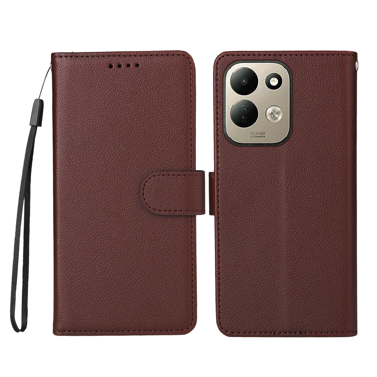 For Xiaomi Redmi 17 5G / Xiaomi Redmi 17 4G Case RFID Blocking 3 Card Slots PU Leather Phone Cover with Wrist Strap