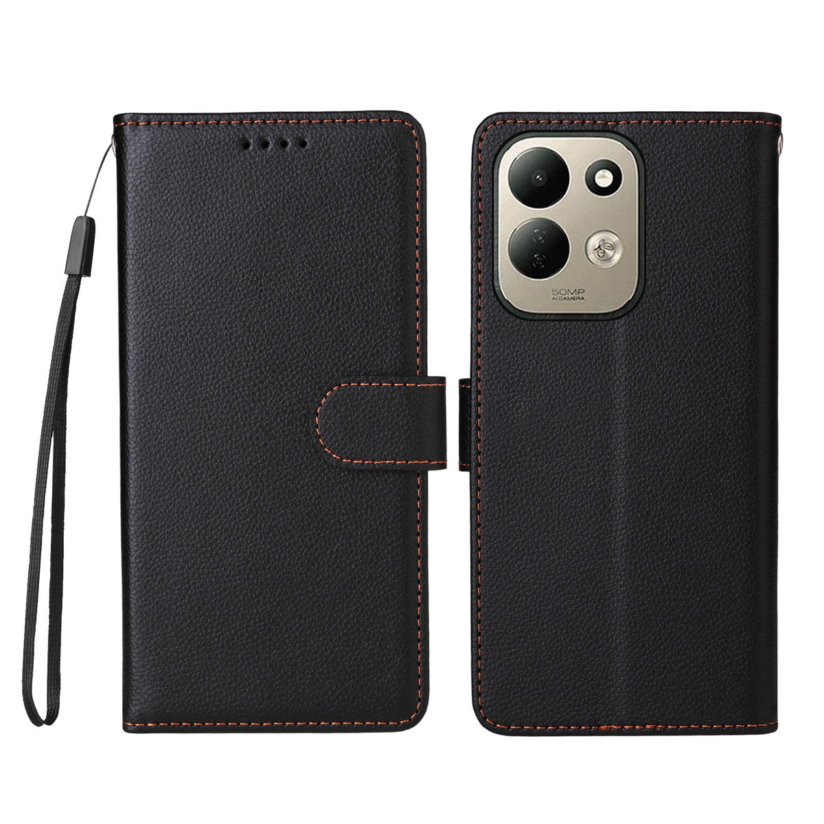 For Xiaomi Redmi 17 5G / Xiaomi Redmi 17 4G Case RFID Blocking 3 Card Slots PU Leather Phone Cover with Wrist Strap
