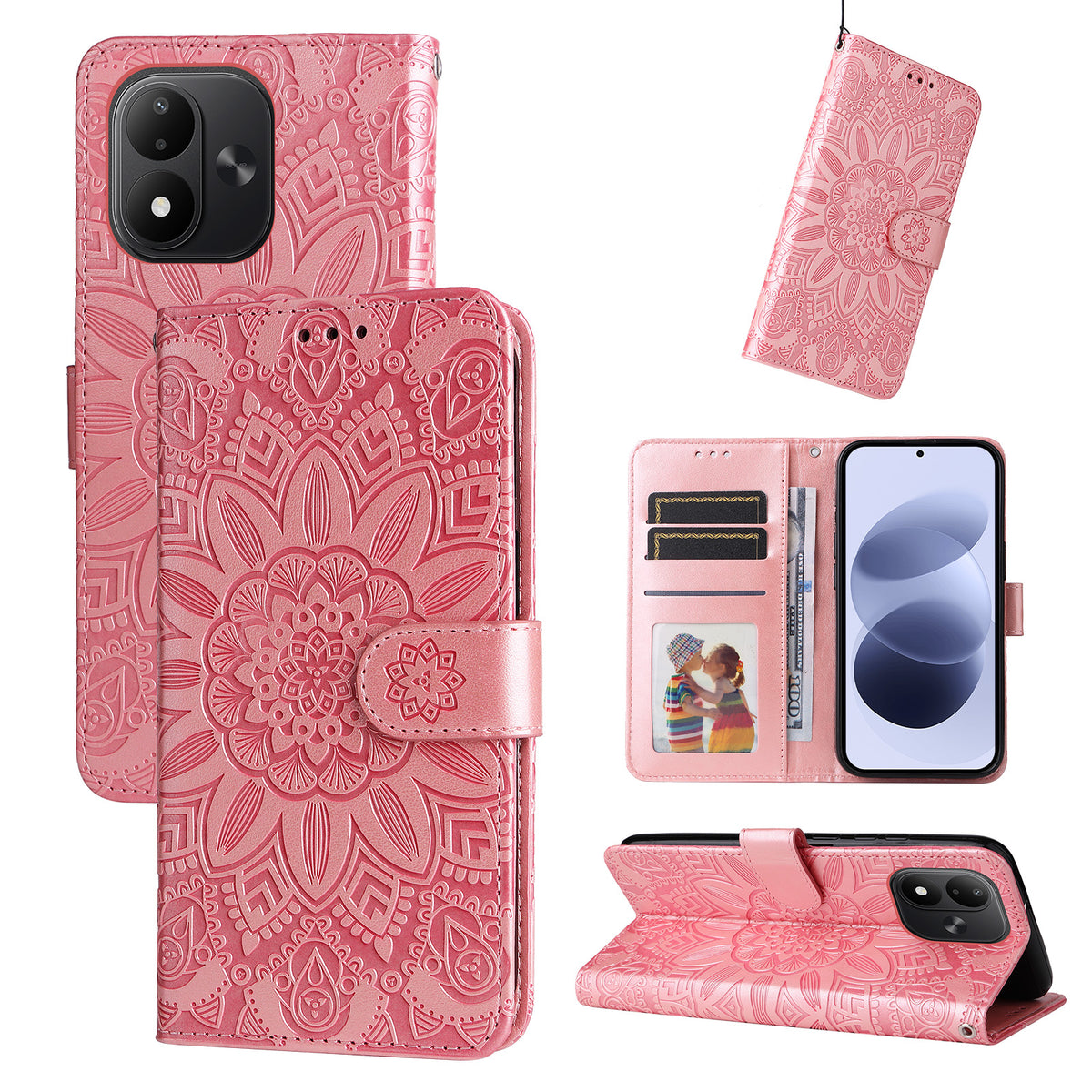 For Xiaomi Redmi Note 17 4G (Global) / Note 17 5G (Global) / Note 17 (India / China) 5G Case Sunflower Imprint Leather Wallet Phone Cover