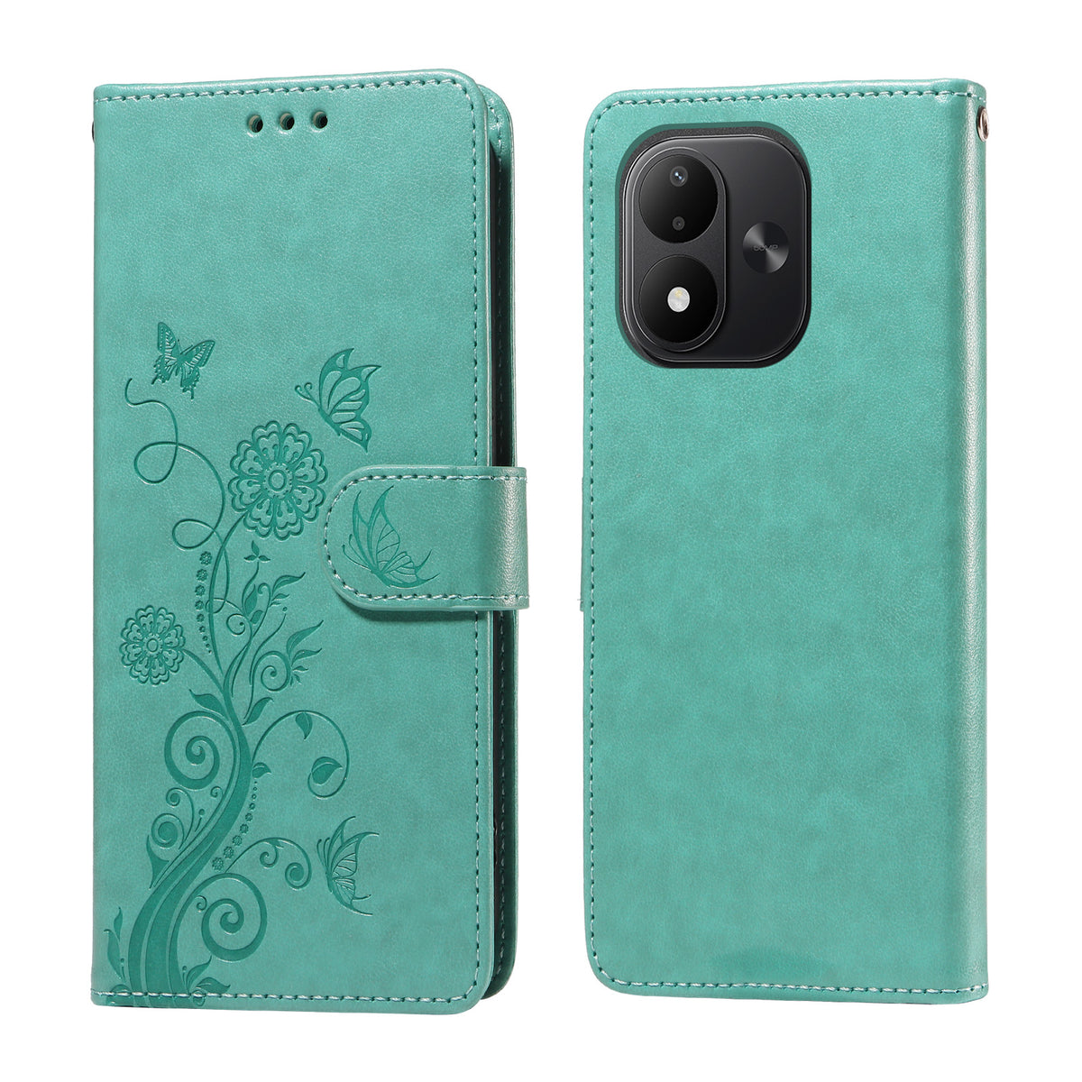 For Xiaomi Redmi Note 17 4G (Global) / Note 17 5G (Global) / Note 17 (India / China) 5G Leather Case Butterfly Floral Imprint Wallet Stand Cover