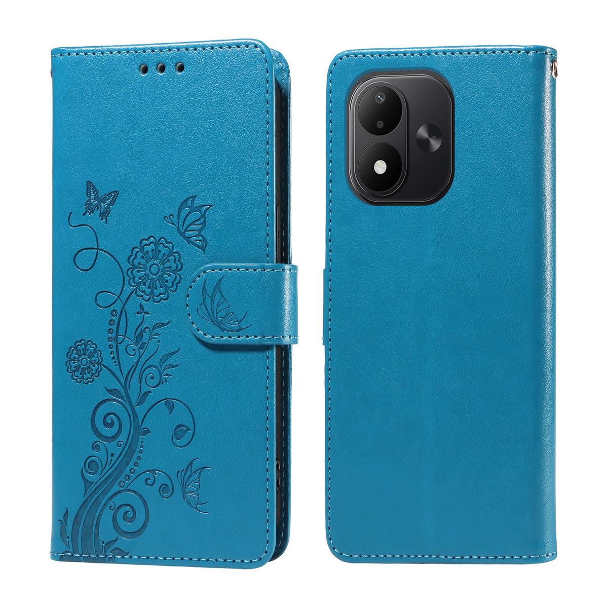 For Xiaomi Redmi Note 17 4G (Global) / Note 17 5G (Global) / Note 17 (India / China) 5G Leather Case Butterfly Floral Imprint Wallet Stand Cover