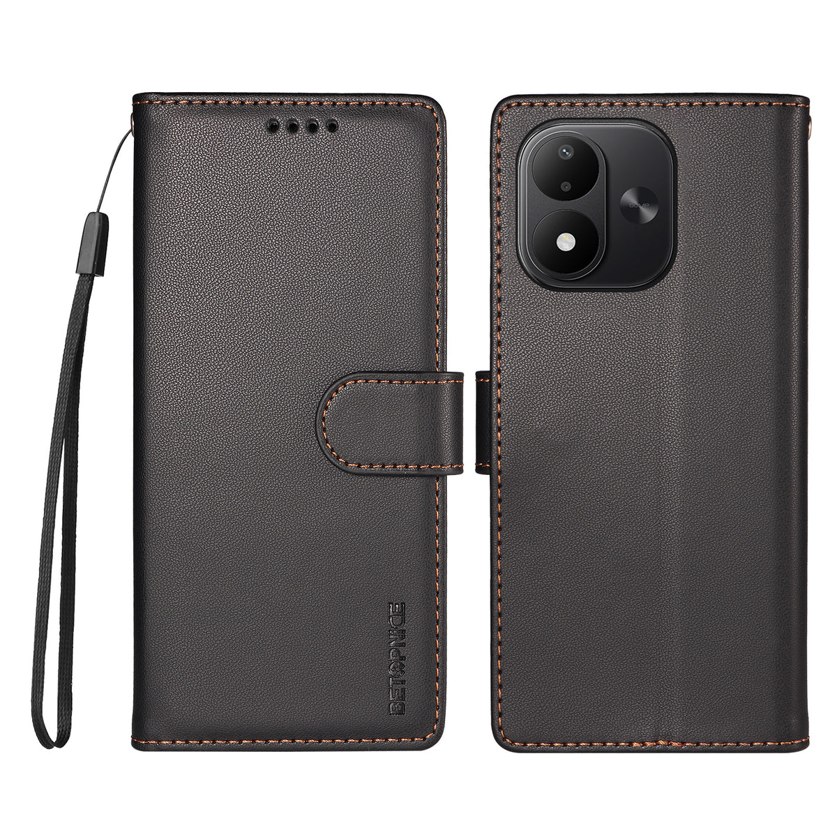 BETOPNICE for Xiaomi Redmi Note 17 4G (Global) / Note 17 5G (Global) / Note 17 (India / China) 5G 006 Case RFID Blocking Wallet Stand Leather Phone Cover with Wrist Strap