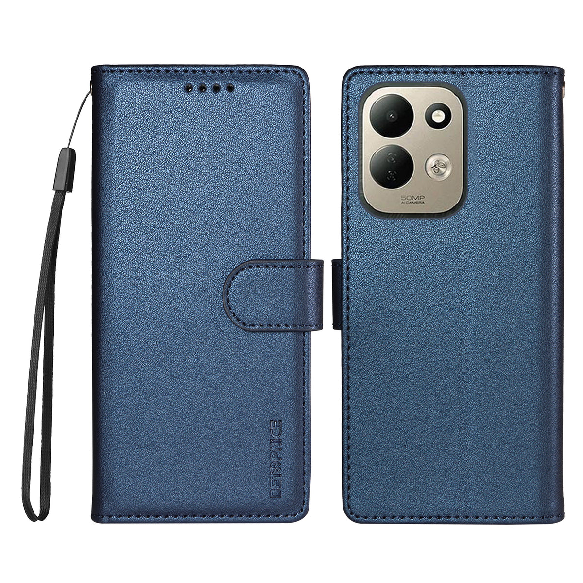 BETOPNICE for Xiaomi Redmi 17 5G / Xiaomi Redmi 17 4G 006 Case RFID Blocking Wallet Stand Leather Phone Cover with Wrist Strap