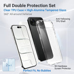 For iPhone Air Case 2 in 1 TPU Clear Phone Cover with High Aluminium-silicon Glass Screen Protector