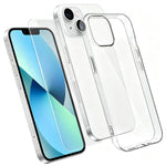 Til iPhone 13 Cover 2 i 1 TPU Klart Telefoncover med Skærmbeskytter i Aluminium-siliciumglas