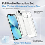 Til iPhone 13 Cover 2 i 1 TPU Klart Telefoncover med Skærmbeskytter i Aluminium-siliciumglas