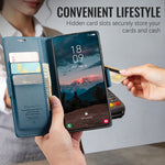 CASEME til Samsung Galaxy S26 FE Cover 023-serien RFID-blokerende pungstativ Glansfuld Litchi-tekstur læder telefoncover
