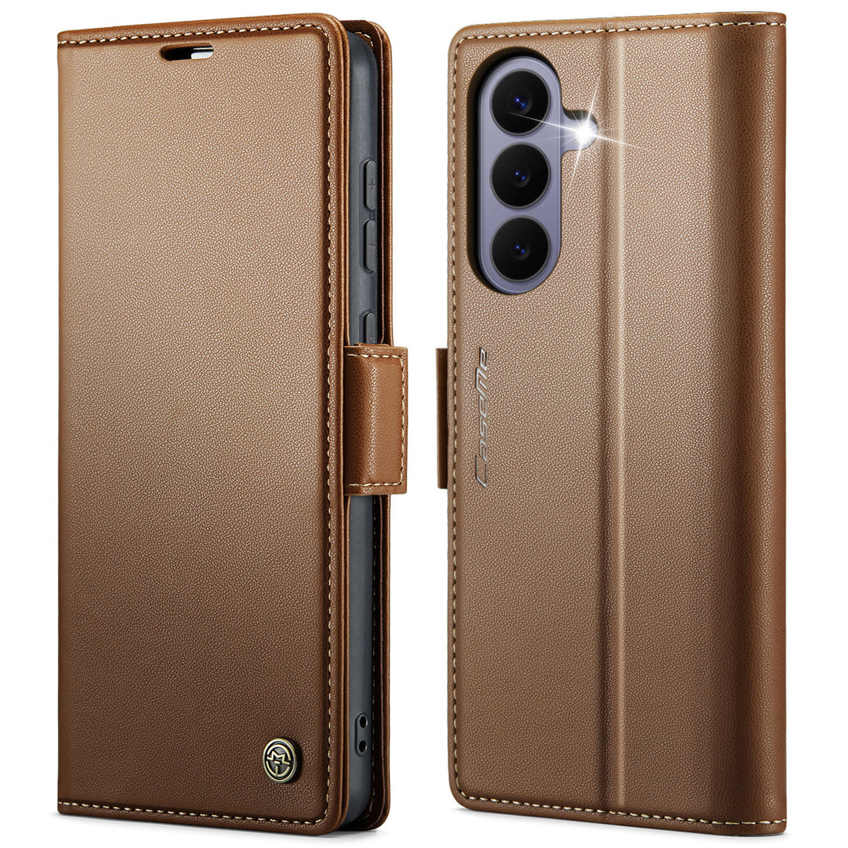 CASEME til Samsung Galaxy S26 FE Cover 023-serien RFID-blokerende pungstativ Glansfuld Litchi-tekstur læder telefoncover
