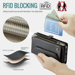 CASEME for Samsung Galaxy S26 FE C36 Leather Case Zipper 10 Card Slots Phone Cover with Straps