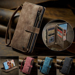 CASEME för Samsung Galaxy S26 FE Plånboksfodral C30 Lädermobilfodral med 10 Korthållare med Blixtlåsficka