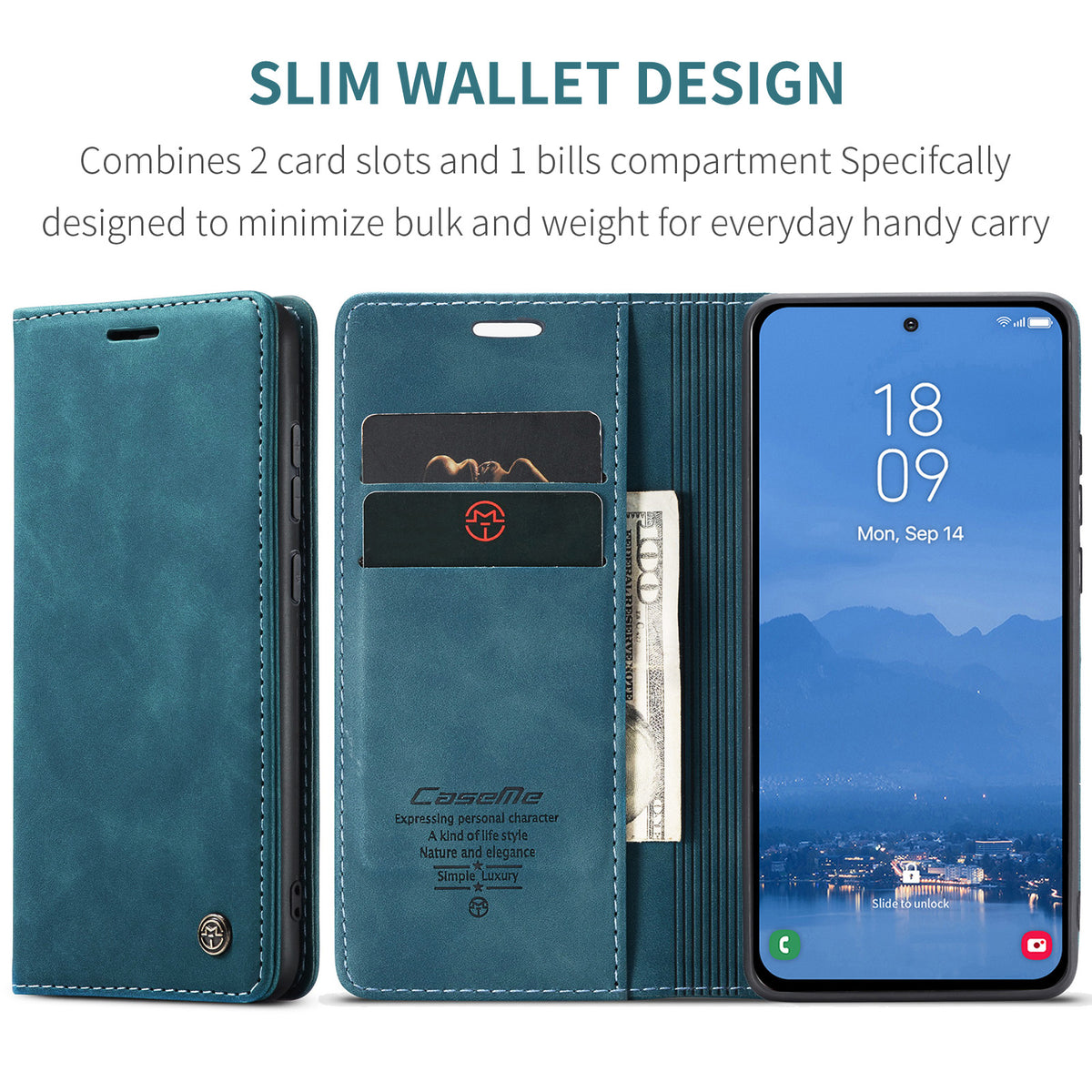CASEME for Samsung Galaxy S26 FE Wallet Case  013 Series PU Leather Phone Cover Stand