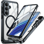 For Samsung Galaxy S26 FE Magnetic Case PC + TPU Phone Cover with Tempered Glass Screen Film