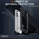 For Samsung Galaxy S26 FE Magnetic Case PC + TPU Phone Cover with Tempered Glass Screen Film