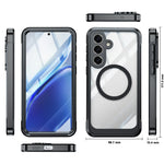 For Samsung Galaxy S26 FE Magnetic Case PC + TPU Phone Cover with Tempered Glass Screen Film