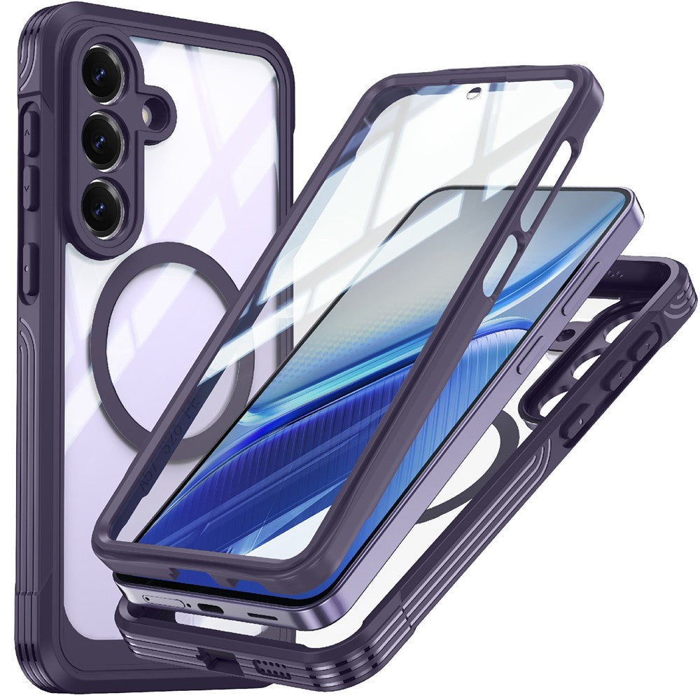 For Samsung Galaxy S26 FE Magnetic Case PC + TPU Phone Cover with Tempered Glass Screen Film