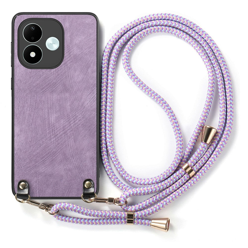 For Xiaomi Redmi Note 17 4G (Global) / Note 17 5G (Global) / Note 17 (India / China) 5G Retro Leather Phone Back Cover with Adjustable Strap