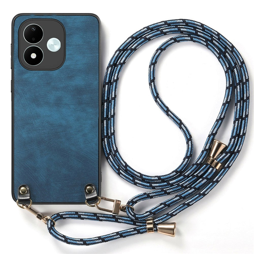 For Xiaomi Redmi Note 17 4G (Global) / Note 17 5G (Global) / Note 17 (India / China) 5G Retro Leather Phone Back Cover with Adjustable Strap
