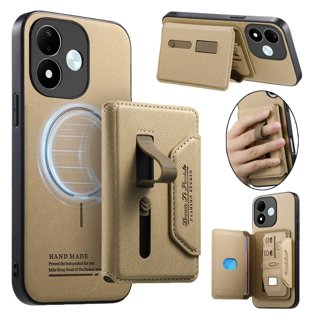 Xiaomi Redmi Note 17 4G (Global) / Note 17 5G (Global) / Note 17 (Indien / Kina) 5G Magnetiskt fodral i PU-läder + PC + TPU reptåligt bakstycke med avtagbar korthållare