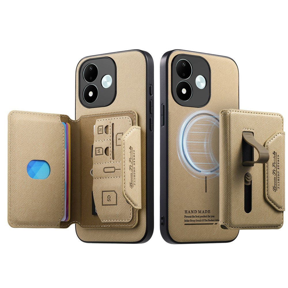 Xiaomi Redmi Note 17 4G (Global) / Note 17 5G (Global) / Note 17 (Indien / Kina) 5G Magnetiskt fodral i PU-läder + PC + TPU reptåligt bakstycke med avtagbar korthållare