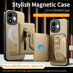 Xiaomi Redmi Note 17 4G (Global) / Note 17 5G (Global) / Note 17 (Indien / Kina) 5G Magnetiskt fodral i PU-läder + PC + TPU reptåligt bakstycke med avtagbar korthållare