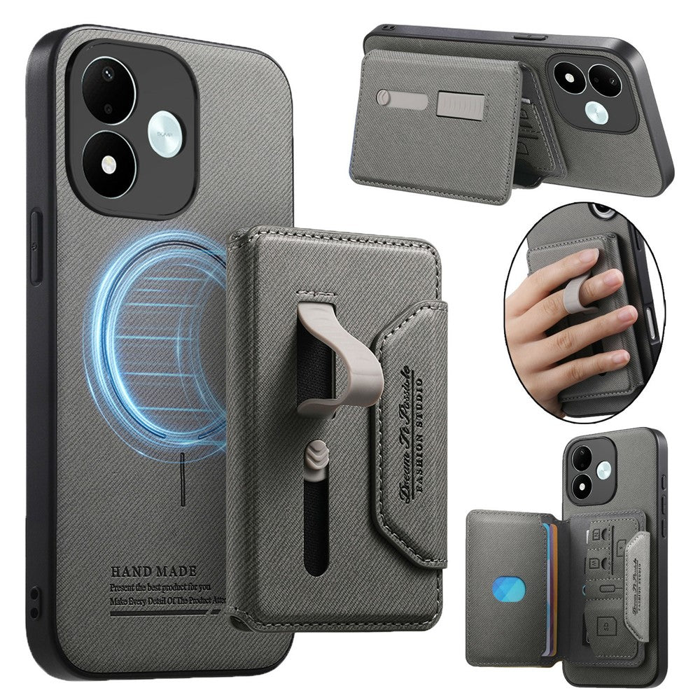 Xiaomi Redmi Note 17 4G (Global) / Note 17 5G (Global) / Note 17 (Indien / Kina) 5G Magnetiskt fodral i PU-läder + PC + TPU reptåligt bakstycke med avtagbar korthållare