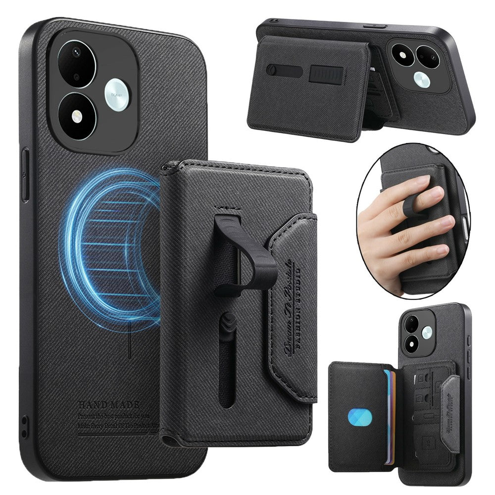 Xiaomi Redmi Note 17 4G (Global) / Note 17 5G (Global) / Note 17 (Indien / Kina) 5G Magnetiskt fodral i PU-läder + PC + TPU reptåligt bakstycke med avtagbar korthållare
