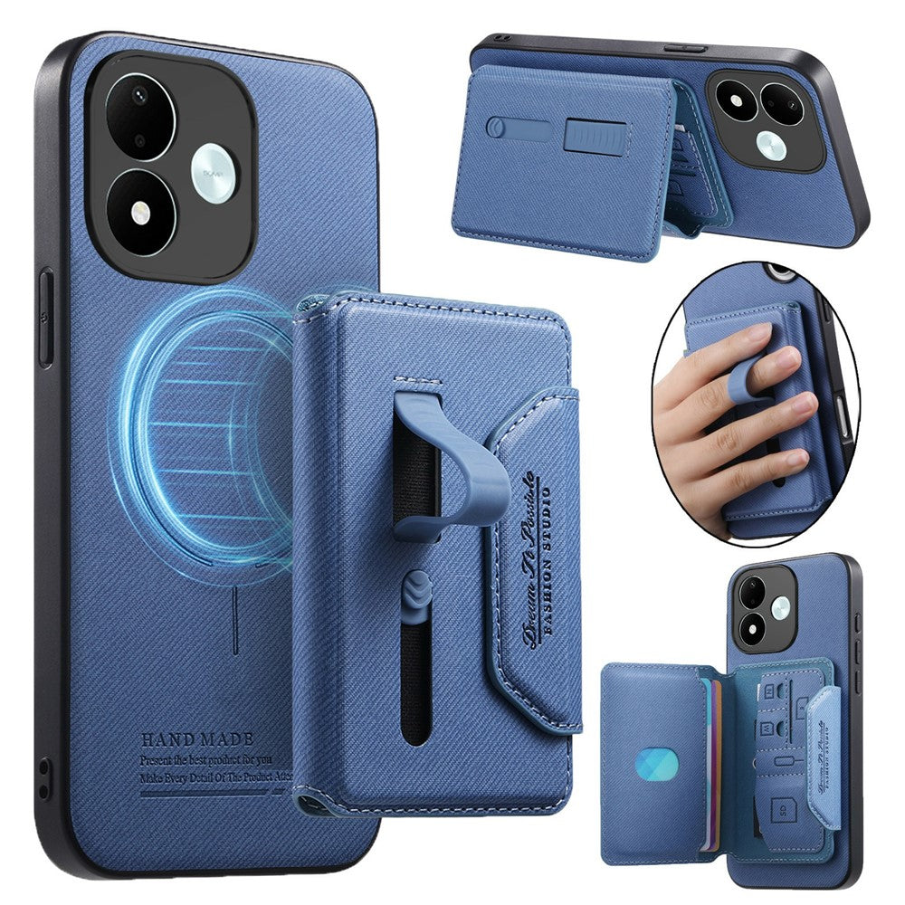 Xiaomi Redmi Note 17 4G (Global) / Note 17 5G (Global) / Note 17 (Indien / Kina) 5G Magnetiskt fodral i PU-läder + PC + TPU reptåligt bakstycke med avtagbar korthållare