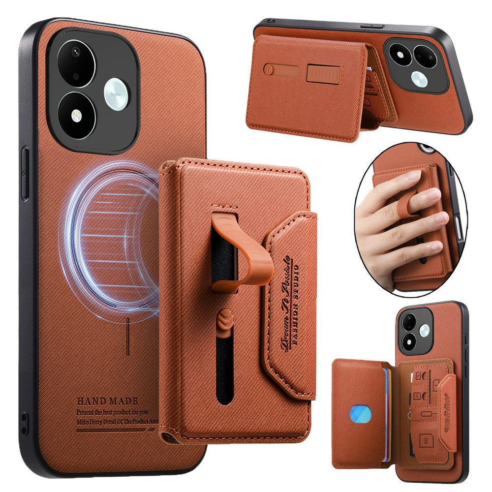 Xiaomi Redmi Note 17 4G (Global) / Note 17 5G (Global) / Note 17 (Indien / Kina) 5G Magnetiskt fodral i PU-läder + PC + TPU reptåligt bakstycke med avtagbar korthållare