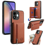 For Xiaomi Redmi Note 17 4G (Global) / Note 17 5G (Global) / Note 17 (India / China) 5G Case Zipper Card Holder Kickstand Jeans Cloth Texture Leather Back Cover
