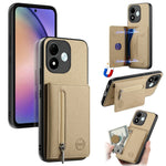 For Xiaomi Redmi Note 17 4G (Global) / Note 17 5G (Global) / Note 17 (India / China) 5G Case Zipper Card Holder Kickstand Jeans Cloth Texture Leather Back Cover