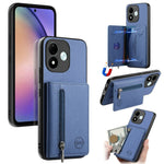For Xiaomi Redmi Note 17 4G (Global) / Note 17 5G (Global) / Note 17 (India / China) 5G Case Zipper Card Holder Kickstand Jeans Cloth Texture Leather Back Cover