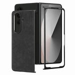 For Samsung Galaxy Z Fold8 Ultra Case Retro Geometric PU Leather + PC Anti-Scratch Foldable Phone Cover with Front Frame