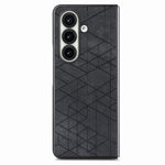 For Samsung Galaxy Z Fold8 Ultra Case Retro Geometric PU Leather + PC Anti-Scratch Foldable Phone Cover with Front Frame