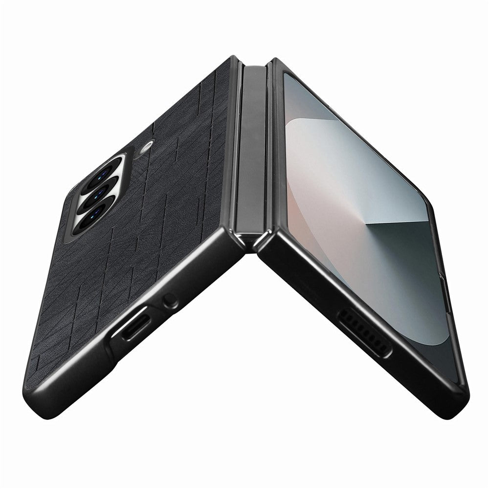 For Samsung Galaxy Z Fold8 Ultra Case Retro Geometric PU Leather + PC Anti-Scratch Foldable Phone Cover with Front Frame