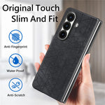 For Samsung Galaxy Z Fold8 Ultra Case Retro Geometric PU Leather + PC Anti-Scratch Foldable Phone Cover with Front Frame