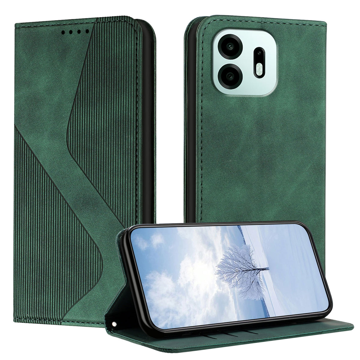 For OnePlus N6 4G Phone Cover Skin-touch Feel Leather Wallet Case with Stand