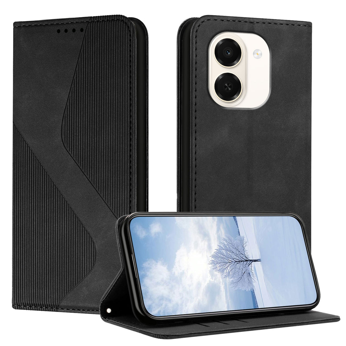 For Honor Play 80 Plus 5G / Honor X7e 4G Phone Cover Skin-touch Feel Leather Wallet Case with Stand