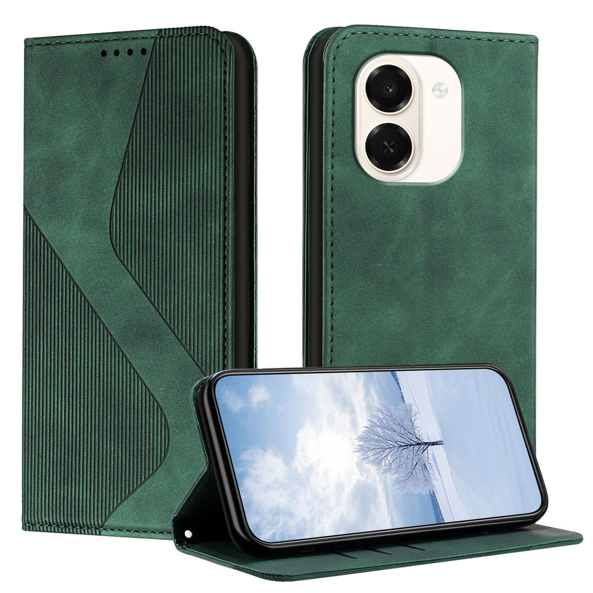 For Honor Play 80 Plus 5G / Honor X7e 4G Phone Cover Skin-touch Feel Leather Wallet Case with Stand