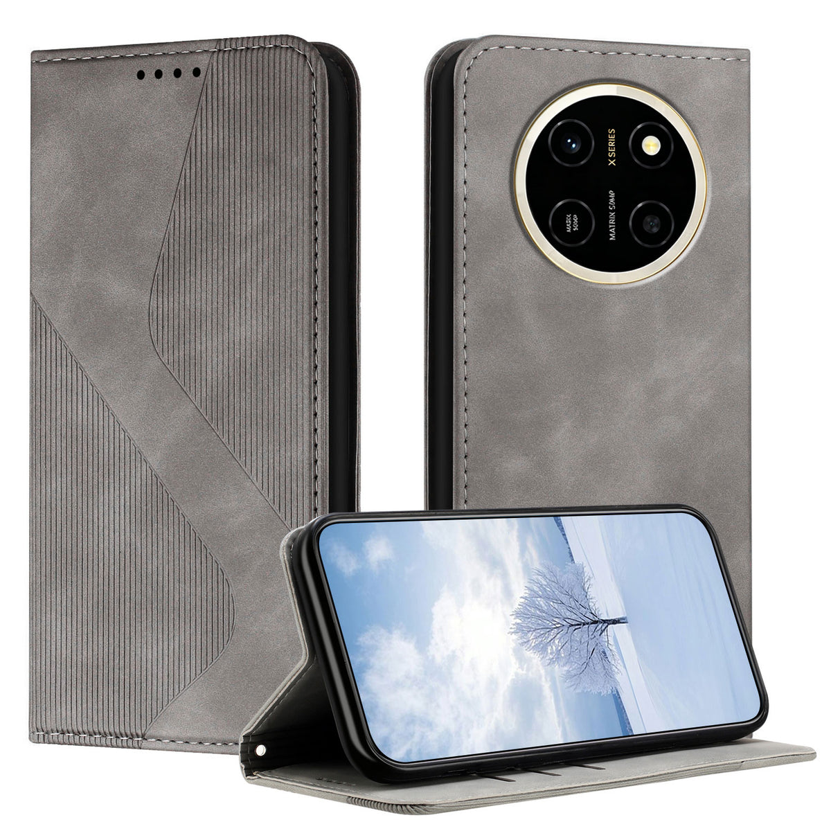 For Honor X80 Pro Max 5G Phone Cover Skin-touch Feel Leather Wallet Case with Stand
