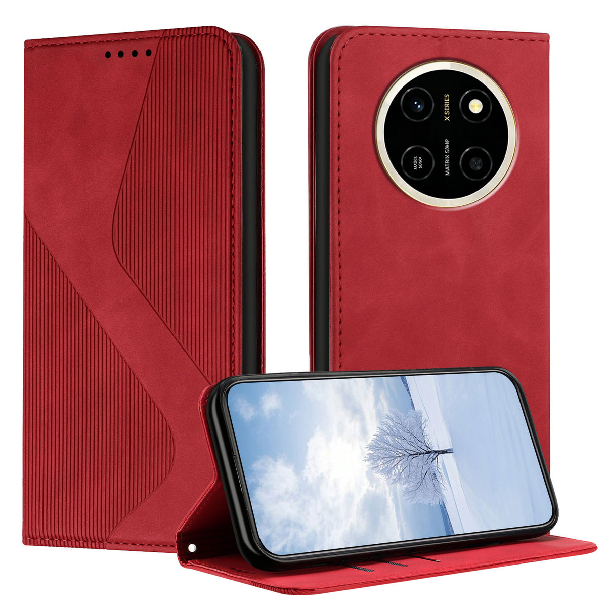 For Honor X80 Pro Max 5G Phone Cover Skin-touch Feel Leather Wallet Case with Stand