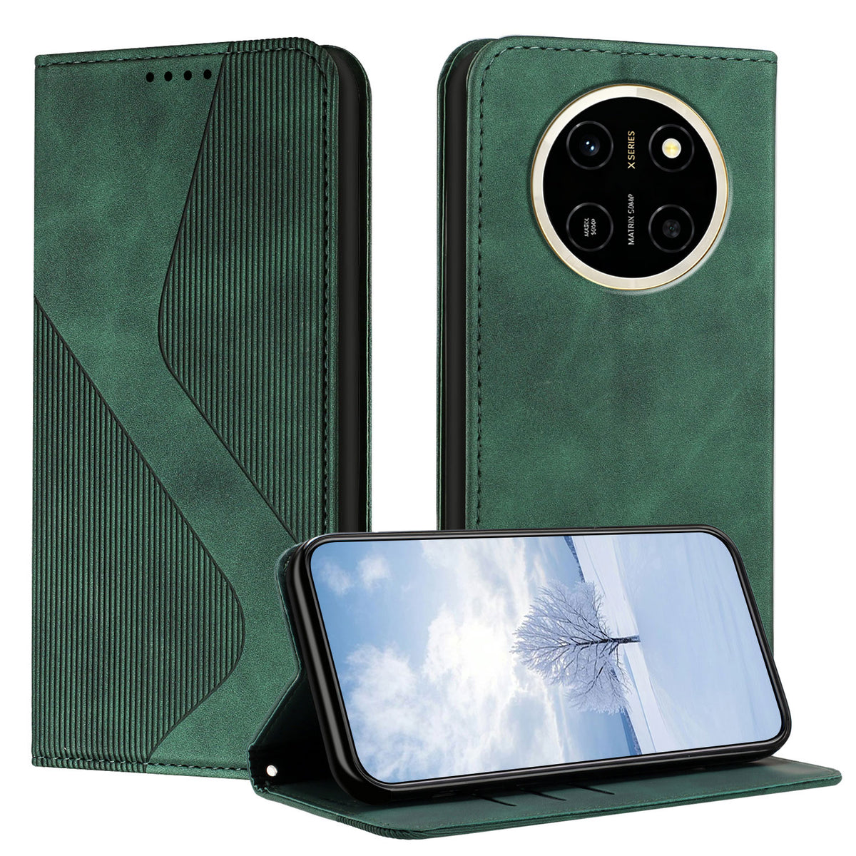 For Honor X80 Pro Max 5G Phone Cover Skin-touch Feel Leather Wallet Case with Stand
