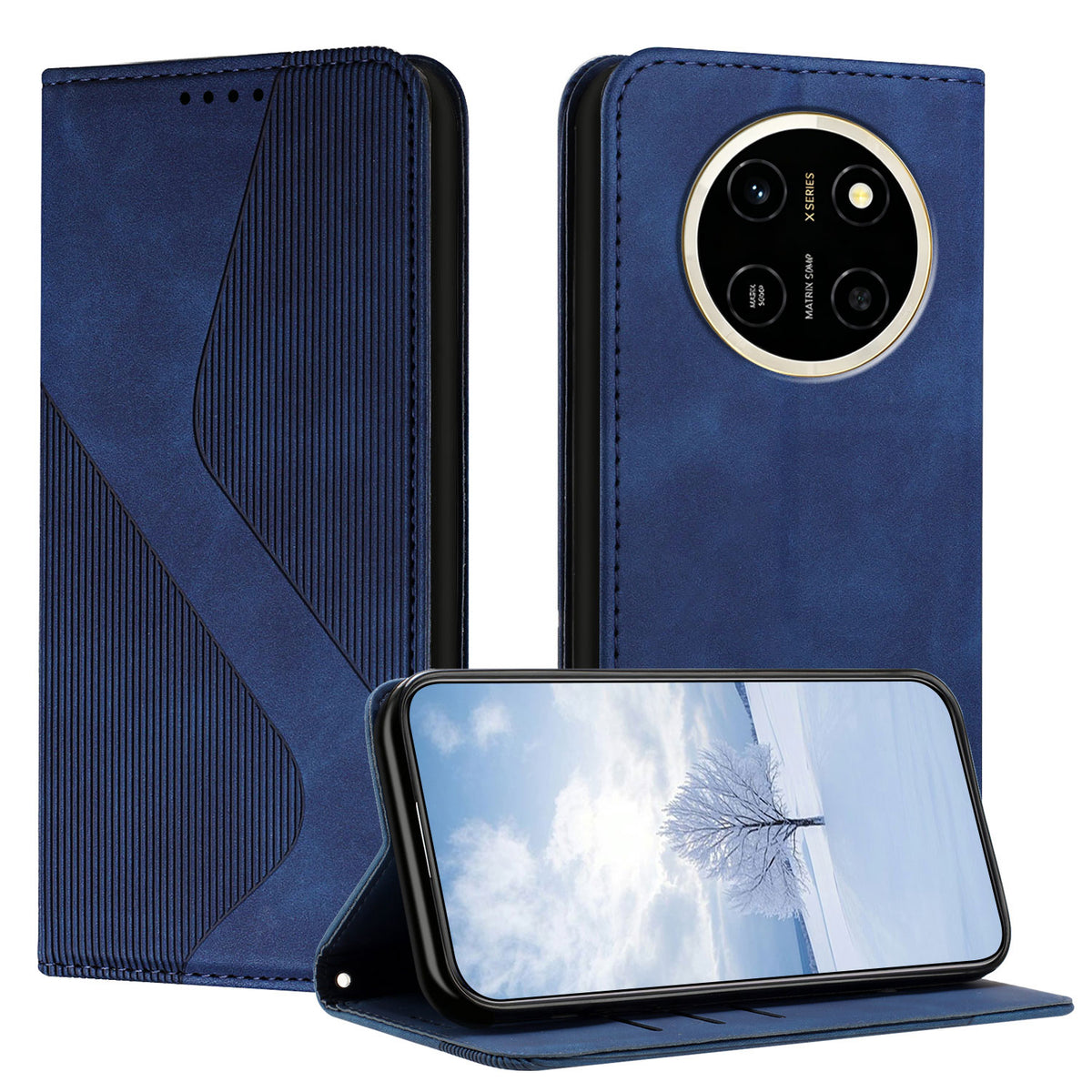 For Honor X80 Pro Max 5G Phone Cover Skin-touch Feel Leather Wallet Case with Stand
