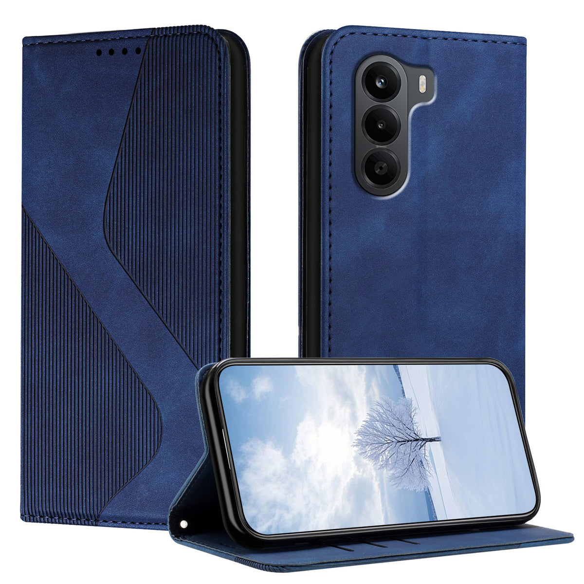 For OnePlus Turbo 6X 5G Phone Cover Skin-touch Feel Leather Wallet Case with Stand