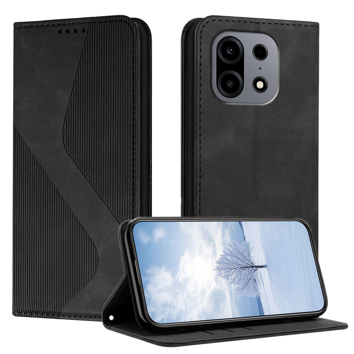 For OnePlus Turbo 6X Pro 5G Phone Cover Skin-touch Feel Leather Wallet Case with Stand